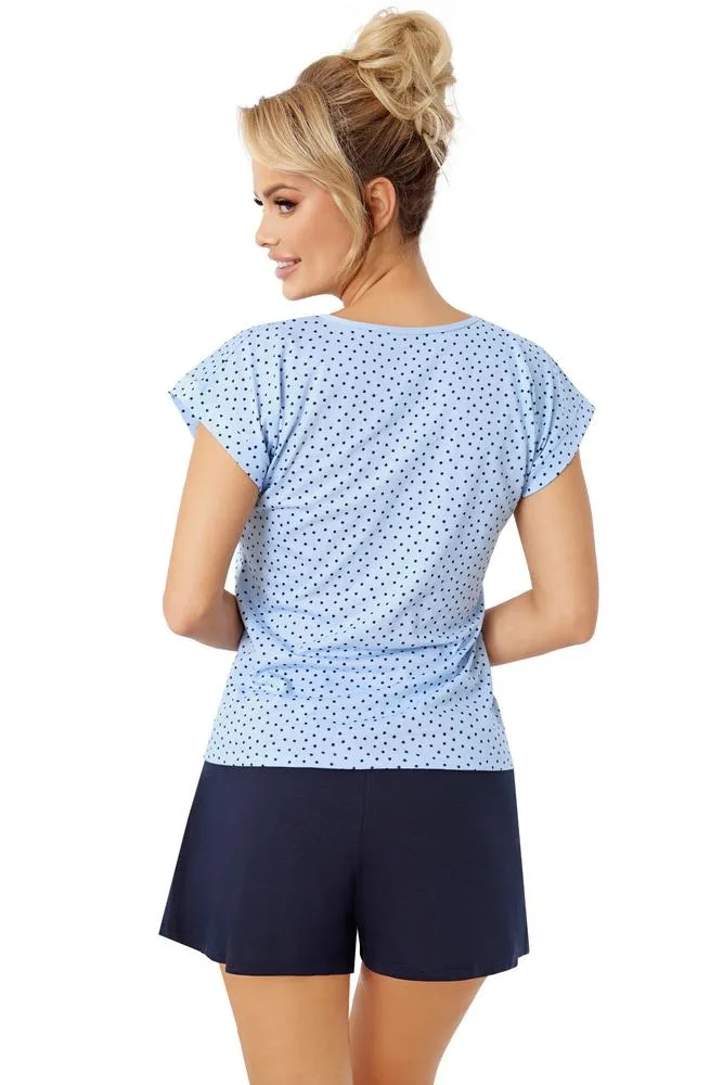 DONNA PIŻAMA DAMSKA GRANATOWA - STAR SHORT