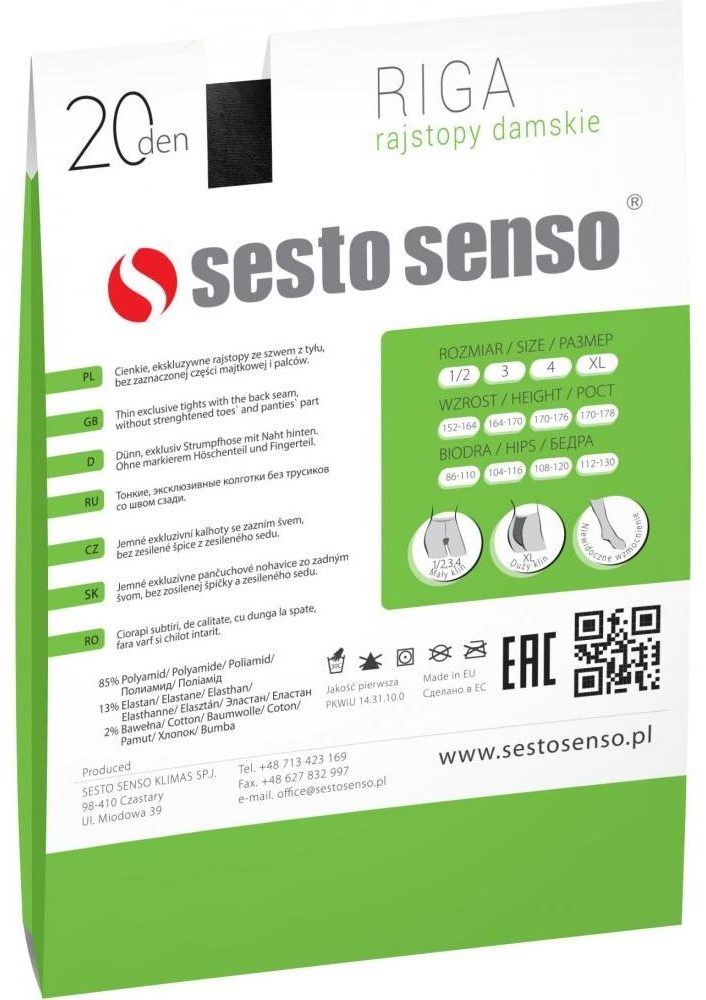 SESTO-SENSO RAJSTOPY RIGA 20 DEN R057 ZE SZWEM Z TYŁU
