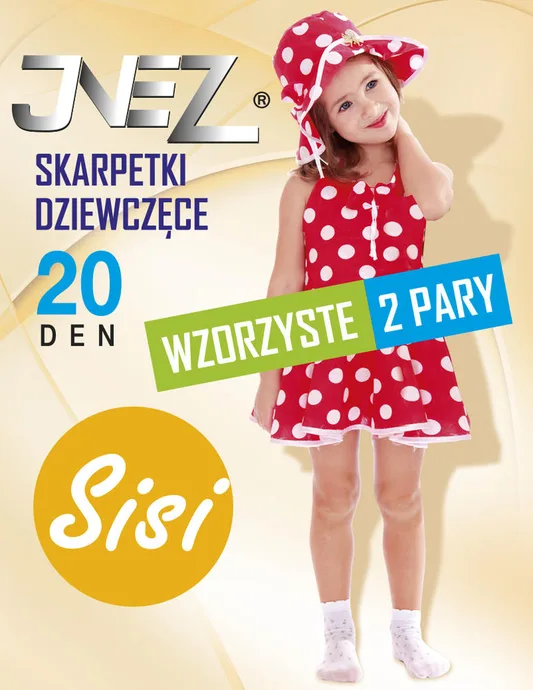 INEZ SKARPETKI DZIEWCZĘCE WZÓR 2 PARY SISI ELASTIL 20 DEN
