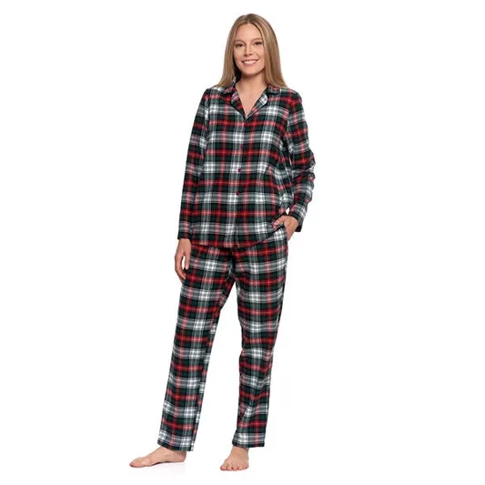 MORAJ PIŻAMA DAMSKA FLANELOWA  Z DŁUGIM RĘKAWEM PDD6400-005 AW25/26