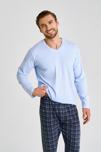 TARO 3476 PIŻAMA MĘSKA DŁUGA MARK 3XL-4XL KOLEKCJA AW 25/26