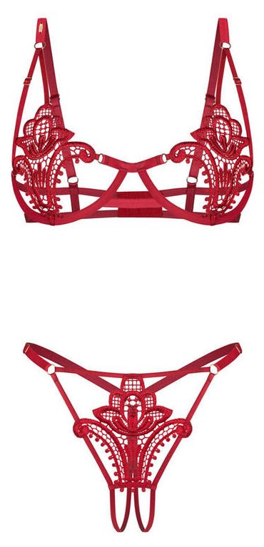 OBSESSIVE LUISE SUBLIM RED KOMPLET 2-CZ OTWARTY