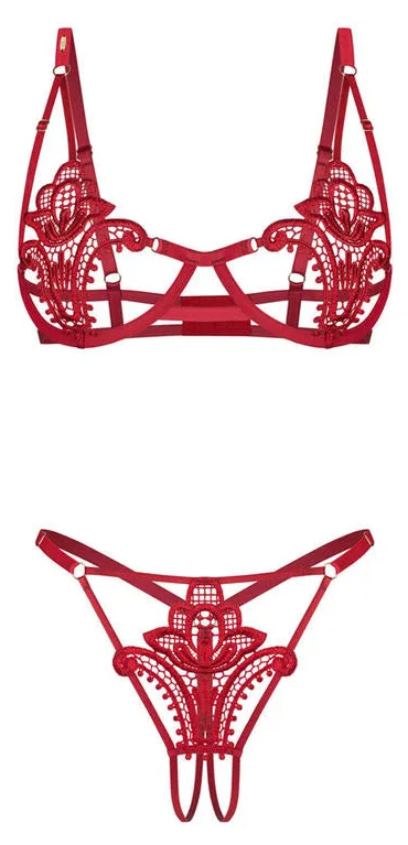 OBSESSIVE LUISE SUBLIM RED KOMPLET 2-CZ OTWARTY
