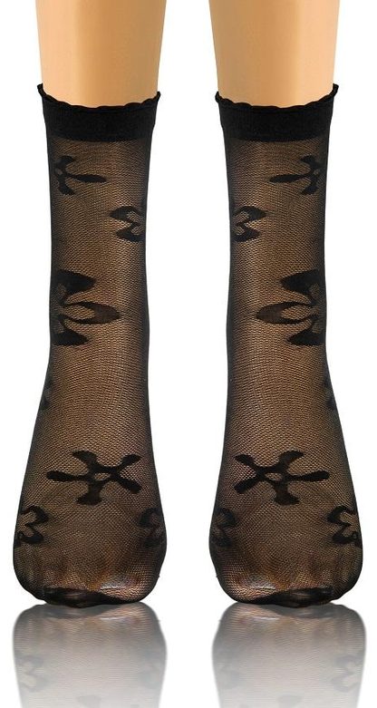 SKARPETKI SK SOCKS PRZEZROCZYSTE Z WZORKIEM
