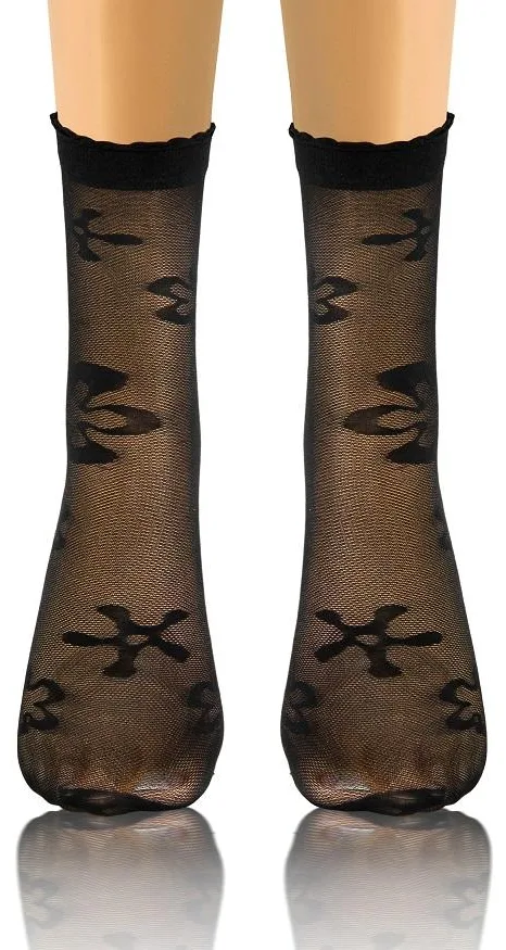 SKARPETKI SK SOCKS PRZEZROCZYSTE Z WZORKIEM