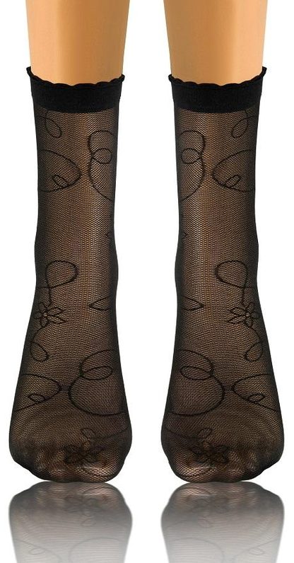 SKARPETKI SK SOCKS PRZEZROCZYSTE Z WZORKIEM