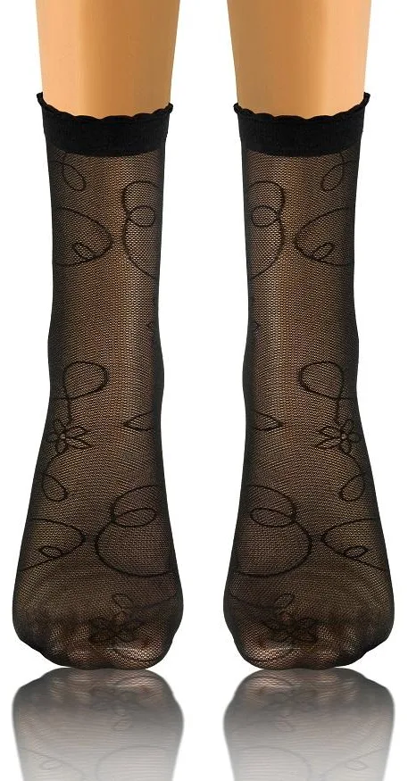 SKARPETKI SK SOCKS PRZEZROCZYSTE Z WZORKIEM