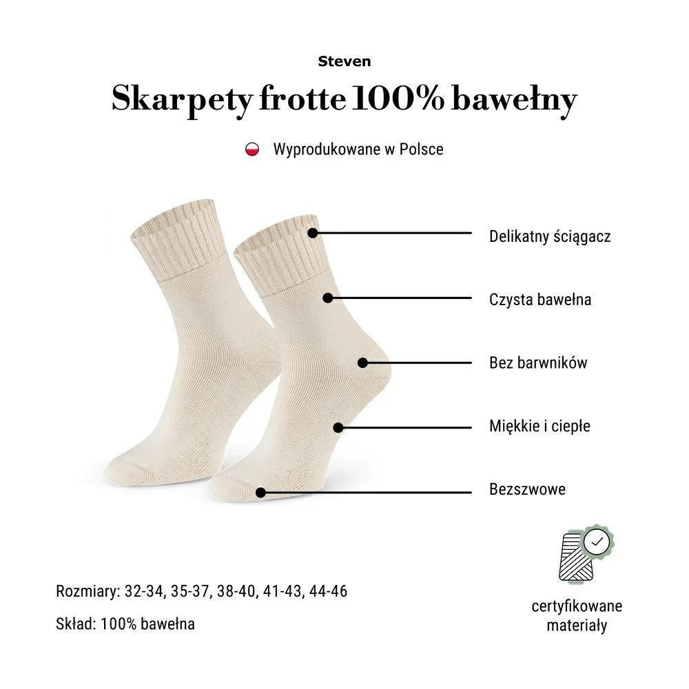 STEVEN SKARPETY MĘSKIE FROTTE 199 NATURALNE