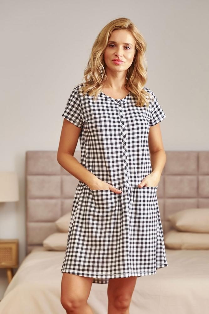 DOCTOR-NAP KOSZULA CIĄŻOWA TCB.9444 BLACK CHECK WL26