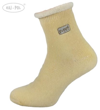 RAJ-POL SKARPETA COSY FROTKA HAFT ŻÓŁTE 736164, 736171