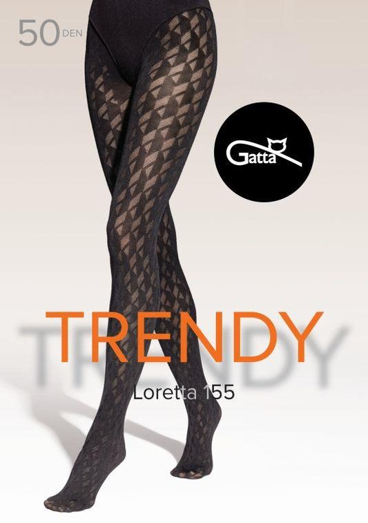 LORETTA 155, 156, 157, 158, 159 - RAJSTOPY DAMSKIE WZORZYSTE 50 DEN - 000.861 - TRENDY AW25/26