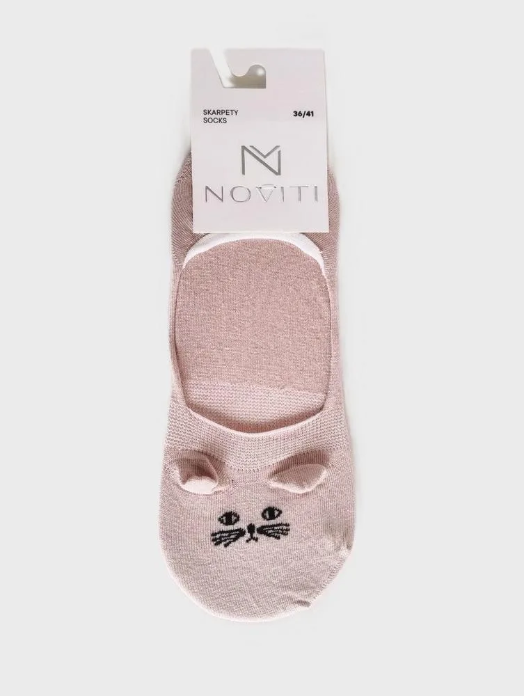 NOVITI STOPKI DAMSKIE ST115 BAWEŁNA USZY 3D SILIKON