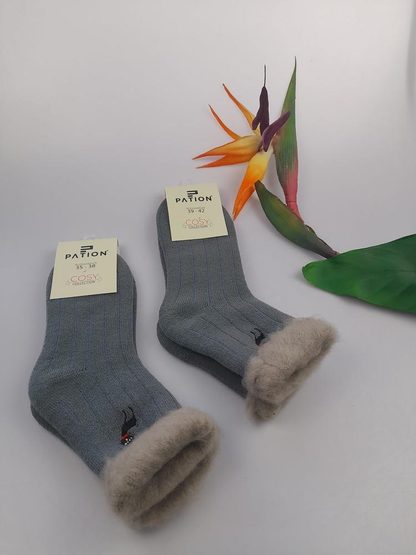 PATION SKARPETA COSY PRĄŻKI FUTERKO HAFT ZIELONE 736072, 736089