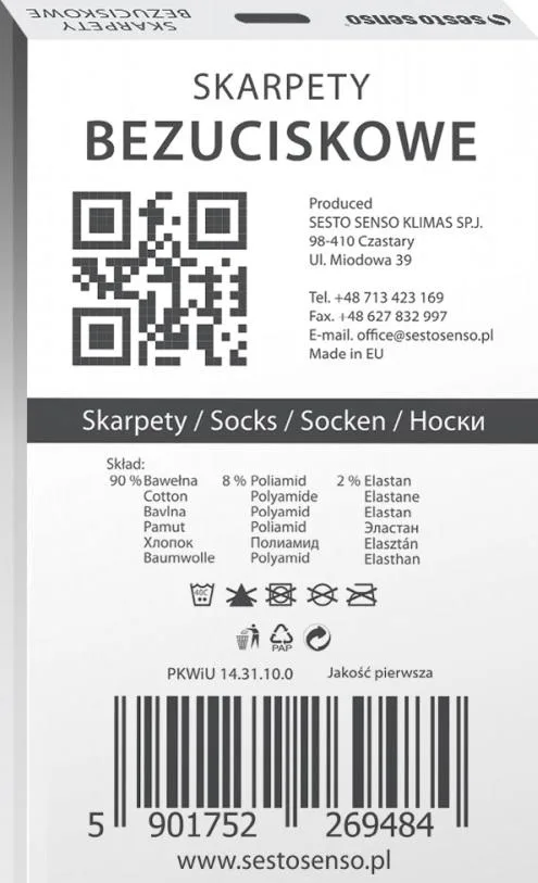 SESTO-SENSO SKARPETY GARNITUR BEZUCISKOWE P1040