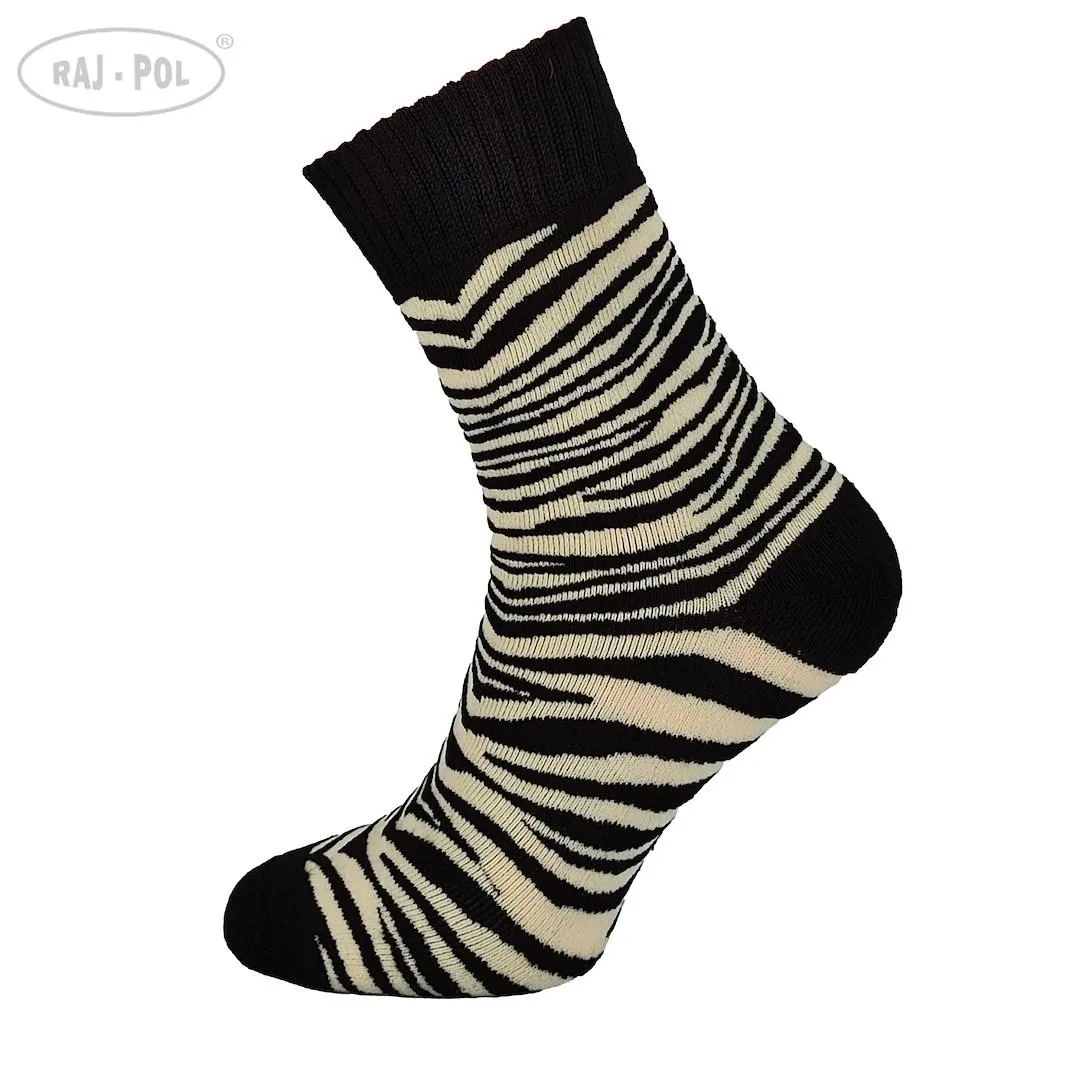 RAJ-POL SKARPETA COSY CZARNA WZOROWANA ZEBERKA 736034