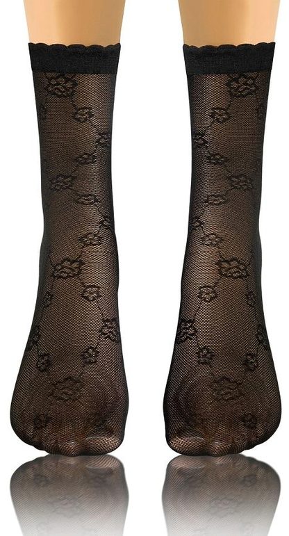 SKARPETKI SK SOCKS PRZEZROCZYSTE Z WZORKIEM