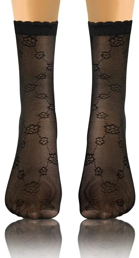 SKARPETKI SK SOCKS PRZEZROCZYSTE Z WZORKIEM