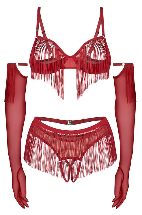 OBSESSIVE ROSSAY RED KOMPLET 4-CZĘŚCIOWY OTWARTY