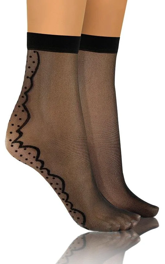SKARPETKI SK SOCKS PRZEZROCZYSTE Z WZORKIEM