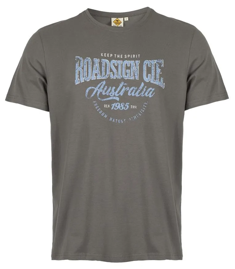 MĘSKI T-SHIRT ROADSIGN UNLIWITHED, ANTRACYT 19-007556 A-3, 19-007556 A-4, 19-007556 A-5