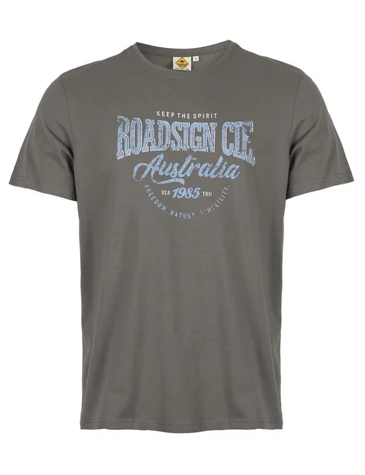 MĘSKI T-SHIRT ROADSIGN UNLIWITHED, ANTRACYT 19-007556 A-3, 19-007556 A-4, 19-007556 A-5