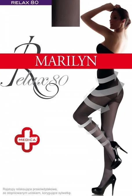 MARILYN RELAX 80 DEN - RAJSTOPY PRZECIWŻYLAKOWE, ZE STOPNIOWANYM UCISKIEM