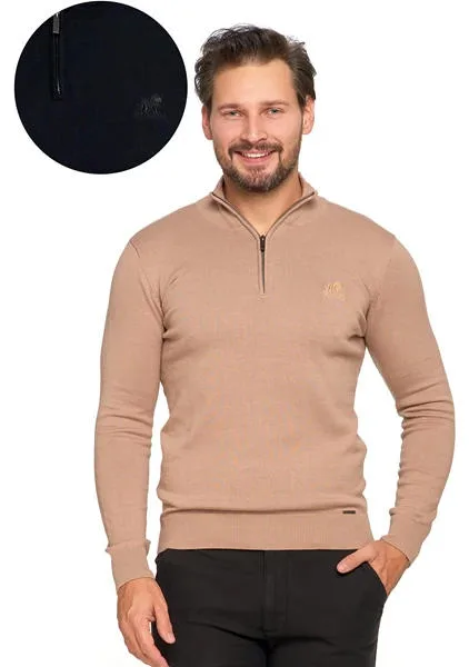 MORAJ MĘSKI SWETER ZE STÓJKĄ I ZAMKIEM OMS4300-002