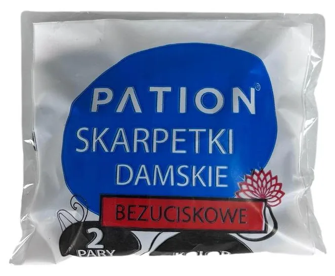 RAJ-POL SKARPETKI DAMSKIE BEZUCISKOWE CZARNE PATION 2-PARY 737147
