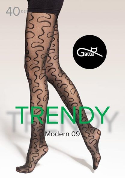 MODERN 09, 10 - RAJSTOPY DAMSKIE WZORZYSTE 40 DEN 000.53V - TRENDY AW25/26