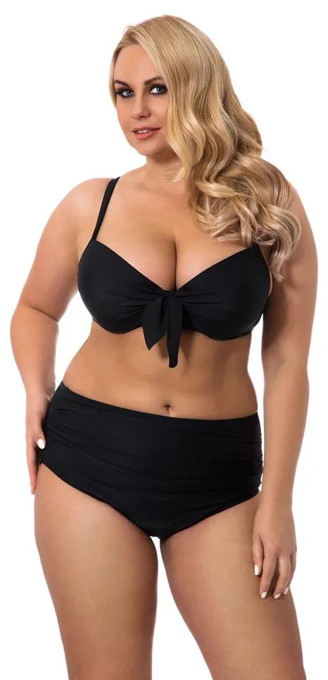 PRIMO DWUCZĘŚCIOWY KOSTIUM KĄPIELOWY WYSZCZUPLAJĄCY PLUS SIZE BIUSTONOSZ USZTYWNIANY I WYSOKIE MAJTKI Z MARSZCZENIAMI 378/02