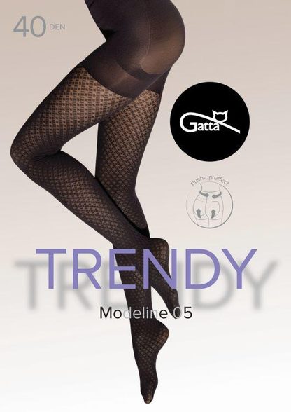 MODELINE 05, 06 PUSH-UP EFFECT - RAJSTOPY DAMSKIE WZORZYSTE 40 DEN 000.07V - TRENDY 24/25