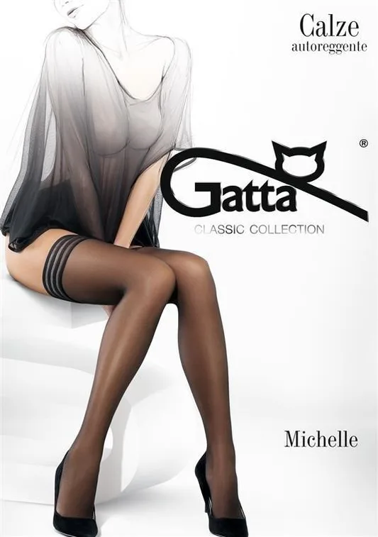 GATTA MICHELLE 2 - POŃCZOCHY SAMONOŚNE  LYCRA MAT