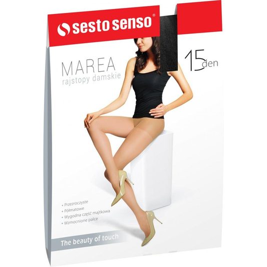 SESTO-SENSO KLASYCZNE RAJSTOPY DAMSKIE MAREA 15 DEN R04, XL R021