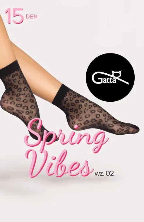 SPRING VIBES - SKARPETKI DAMSKIE WZORZYSZTE 15 DEN 000.16Z
