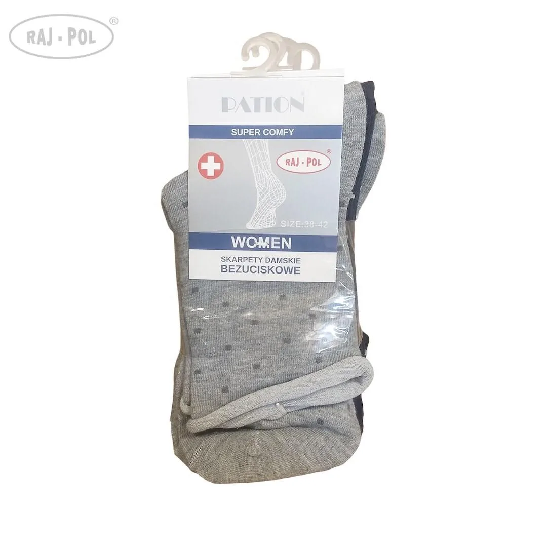 RAJ-POL SKARPETA DAMSKA WZOROWANA BEZUCISKOWA RP737819