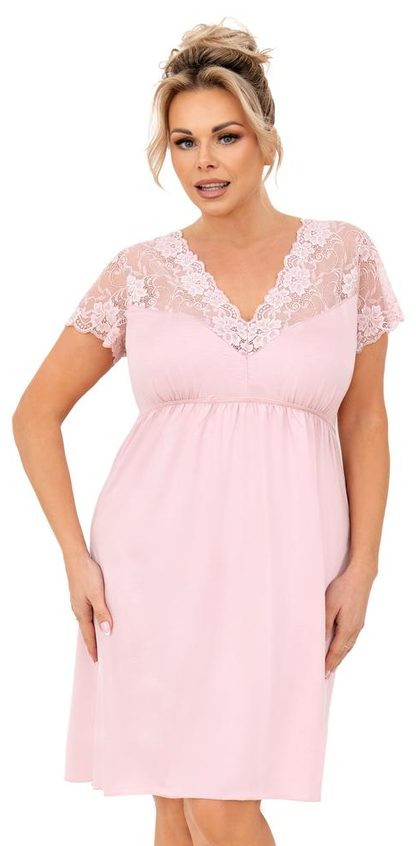 DONNA KOSZULKA DAMSKA NOCNA Z KORONKĄ - LIVIA PLUS SIZE