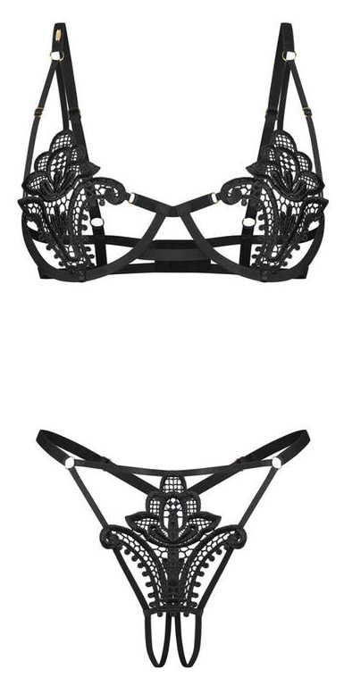 OBSESSIVE LUISE SUBLIM BLACK KOMPLET 2-CZ OTWARTY