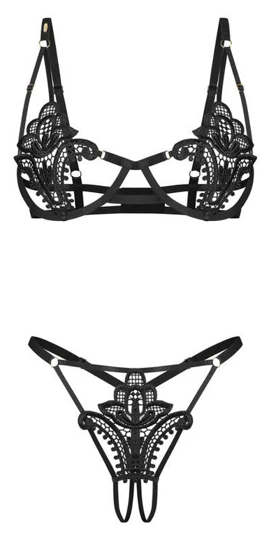 OBSESSIVE LUISE SUBLIM BLACK KOMPLET 2-CZ OTWARTY