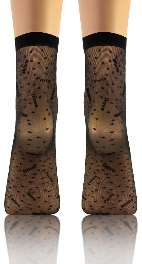 SKARPETKI SK SOCKS PRZEZROCZYSTE Z WZORKIEM