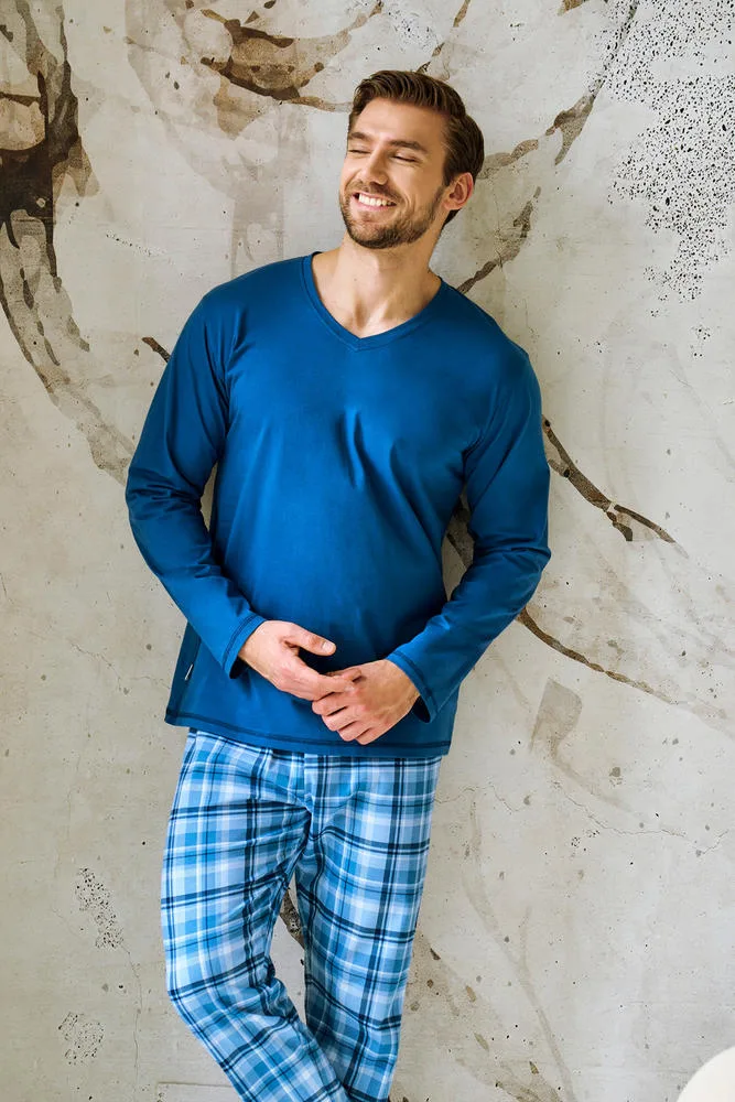 TARO 3476 PIŻAMA MĘSKA DŁUGA MARK 3XL-4XL KOLEKCJA AW 25/26