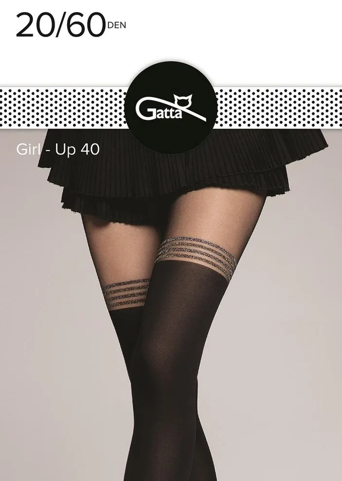 GIRL-UP - RAJSTOPY DAMSKIE WZORZYSTE 40 DEN 000.584 - AW2021