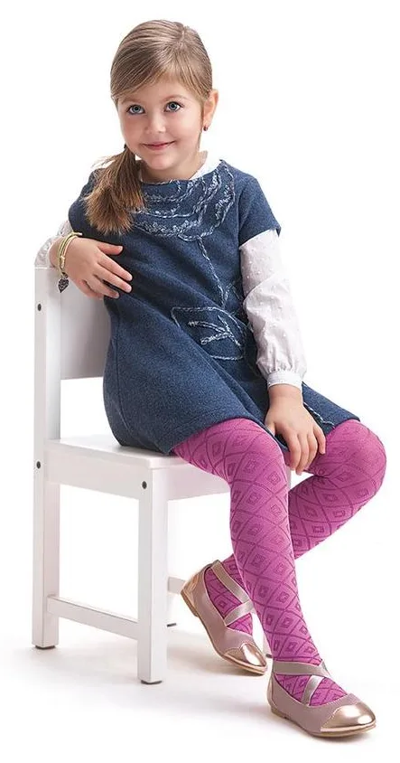 KNITTEX DR1601 - WZORZYSTE RAJSTOPY DZIECIĘCE DOMINO 40 DEN