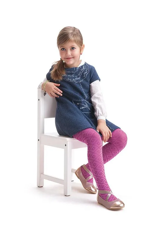 KNITTEX DR1601 - WZORZYSTE RAJSTOPY DZIECIĘCE DOMINO 40 DEN