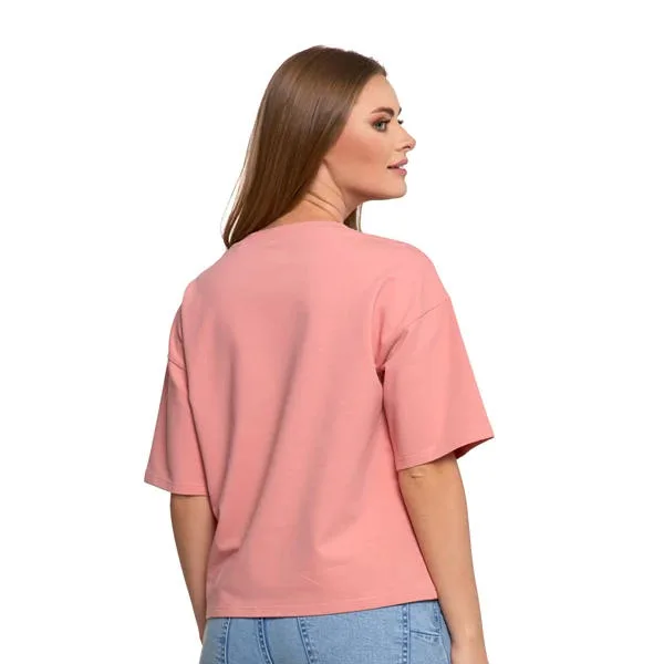 MORAJ T-SHIRT DAMSKI O LUŹNYM KROJU Z NAPISAMI BD2400-013