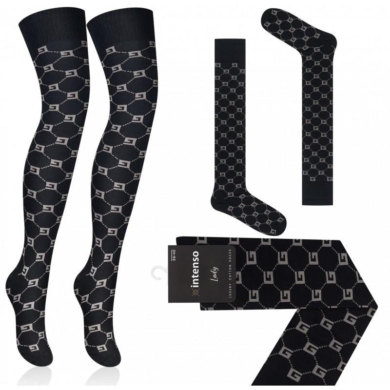 ZAKOLANÓWKI DAMSKIE BAWEŁNIANE INTENSO LUXURY ART. 372