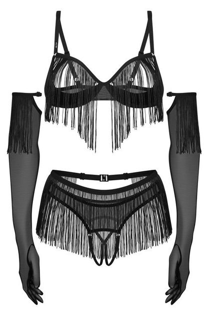 OBSESSIVE ROSSAY BLACK KOMPLET 4-CZĘŚCIOWY OTWARTY