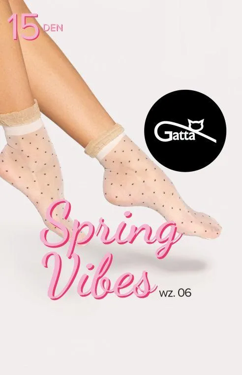 SPRING VIBES - SKARPETKI DAMSKIE WZORZYSZTE 15 DEN 000.16Z