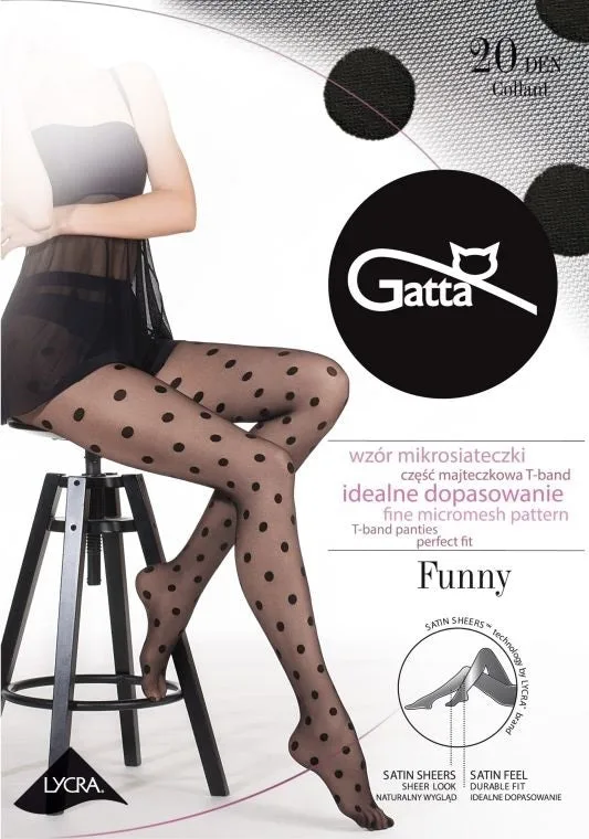 FUNNY - RAJSTOPY DAMSKIE LYCRA  MAT 20 DEN (WZÓR 06, 07, 08, 09, 10, 11)