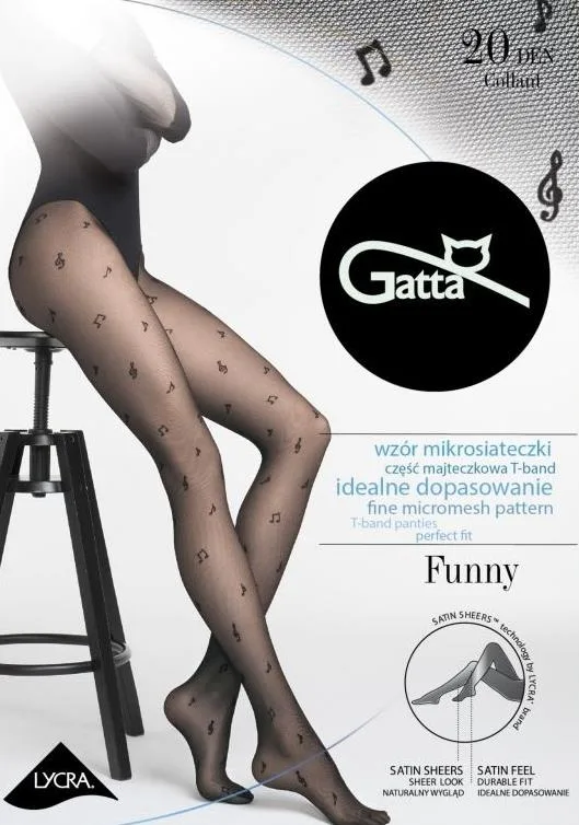 FUNNY - RAJSTOPY DAMSKIE LYCRA  MAT 20 DEN (WZÓR 06, 07, 08, 09, 10, 11)