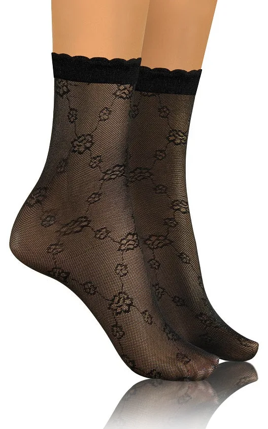 SKARPETKI SK SOCKS PRZEZROCZYSTE Z WZORKIEM